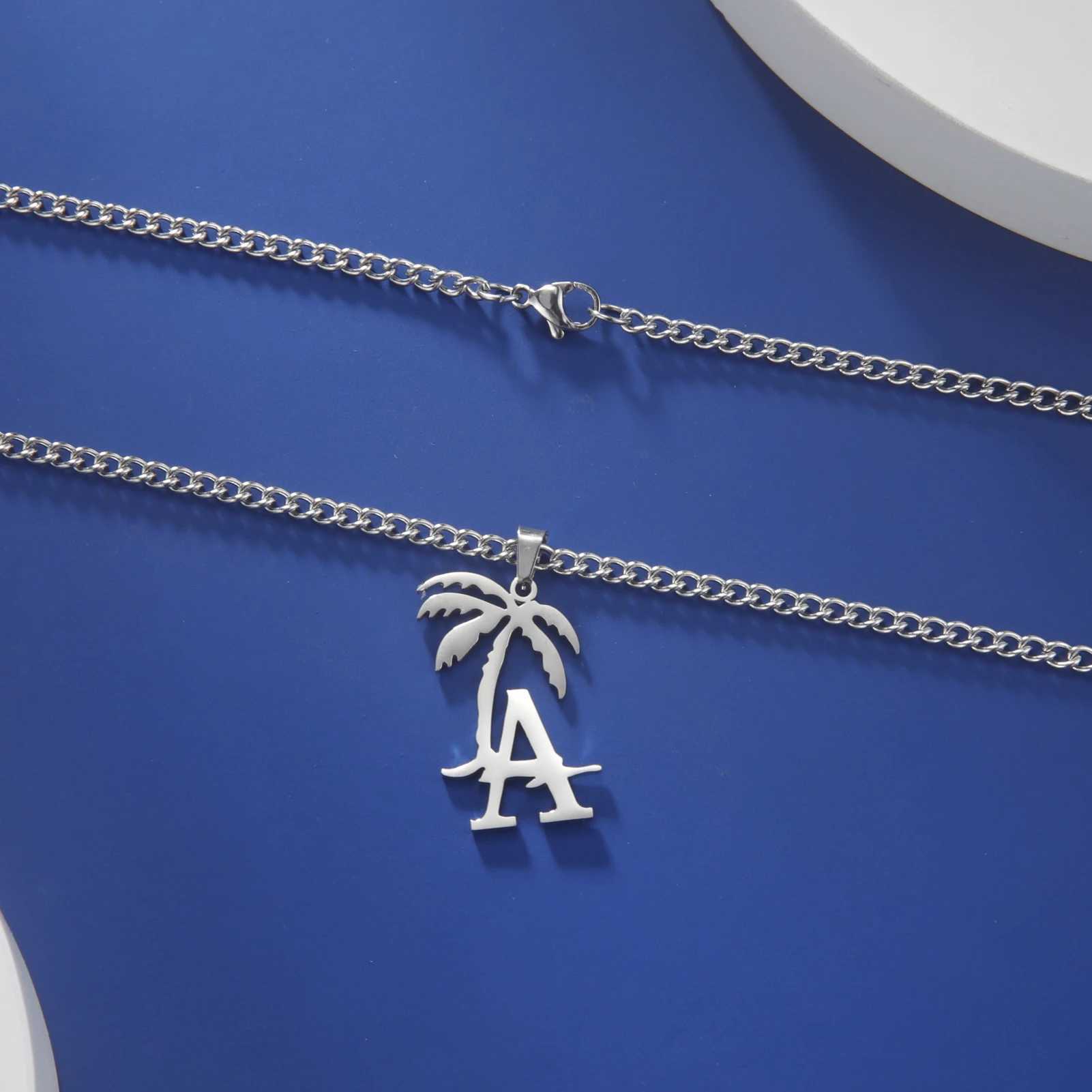 Unift LA Beach Palm Tree Necklace Stainless Steel Summer Necklace Suitable for Wen Girls Fashion Bridesmaids Jewelry Travel Holiday Gifts X250224