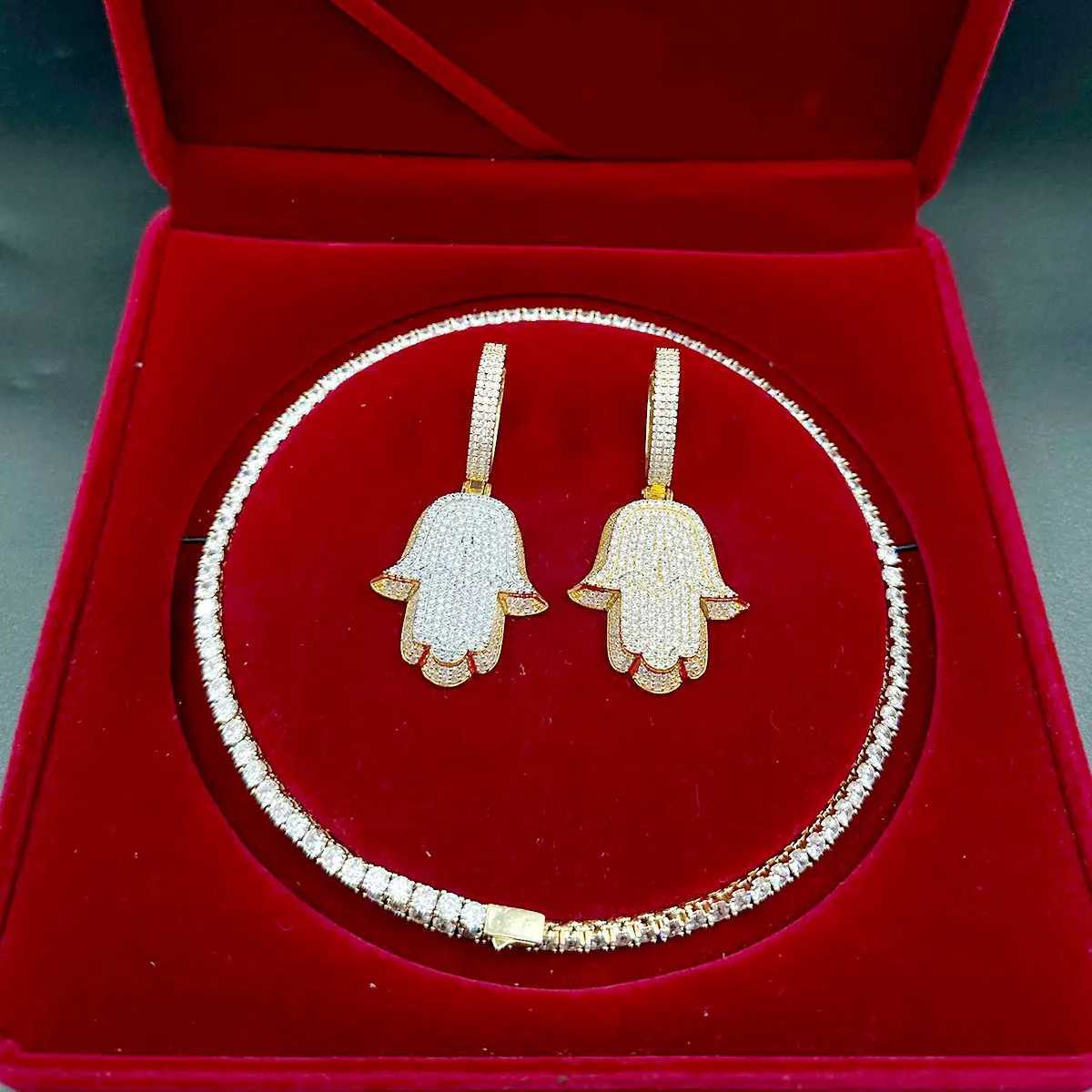 Aokaishen Out Big Halma Pendant Gold Color Hip Hop Jewelry X250224