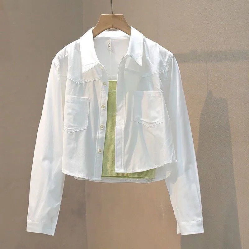 Lucyever Spring Summer Loose Cropped Blouses 2025 Long Sleeve Thin Casual Coats Female Korean Fashion Streetwear Blusas Tops 250224