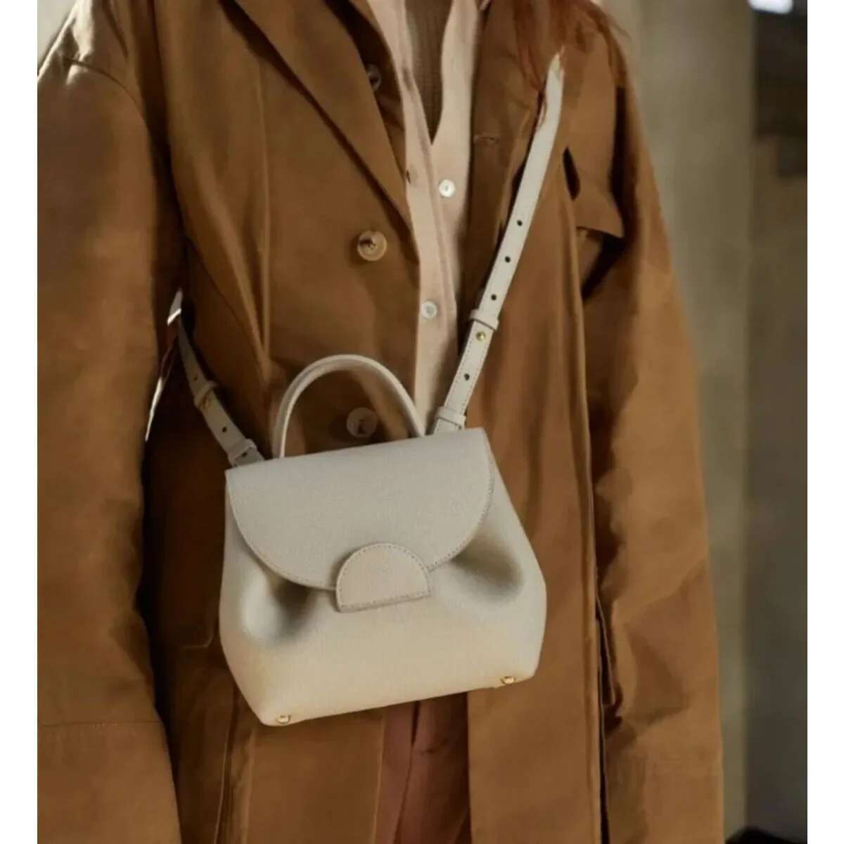 Brand 2025 French Contrast Litchi Pattern Handbag Backpack Crossbody Women Niche Single Shoulder Bag Commuting Gift