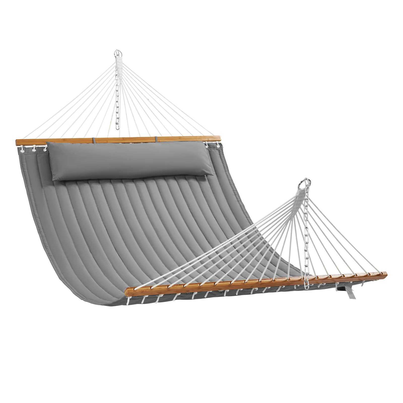VEVOR Double Quilted Fabric Hammock 12 FT 480 lbs Double Hammock 2 Person Quilted Hammock for Camping Outdoor Patio Yard Beach X250224