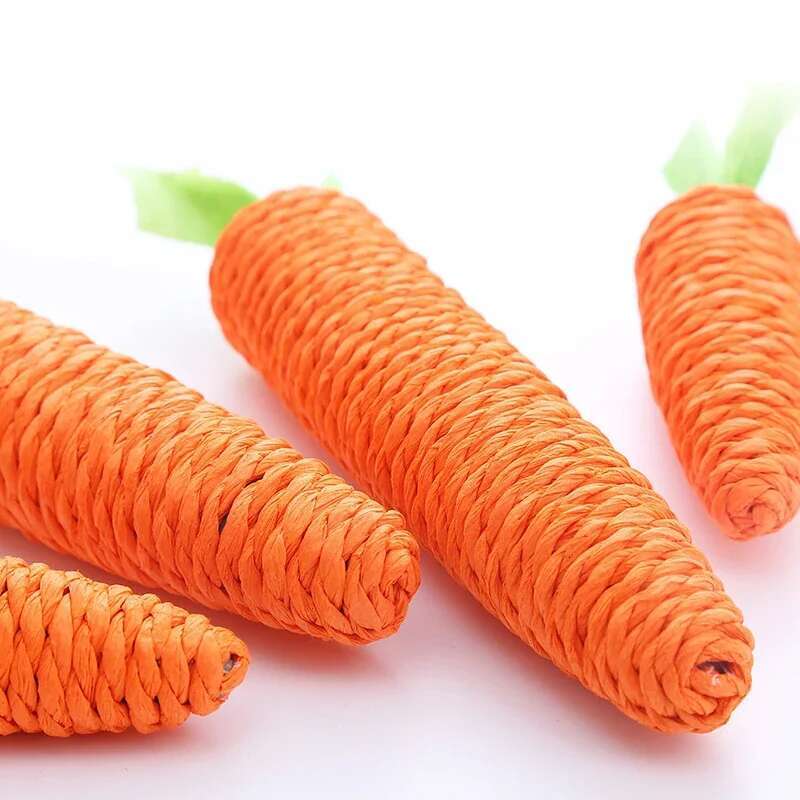 rot Sound Pet Products Bite Resistant Paper Rope Scratcher Clean Teeth Interactive Play Carrot Chew Toy for Cat
