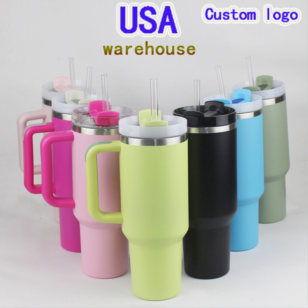 40oz Tumbler With Handle Lid and Straw Insulated Vacuum Stainless Steel Termos Dupe Travel Mug Iced Coffee Cup for Hot and Cold Water 40 oz Water Bottles