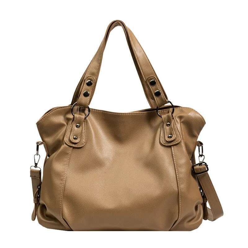 Women's Bags Capacity Black Shoulder Bags For Women Large Shopper Solid Color Soft Leather Crossbody Handbag Lady Travel Tote Bag