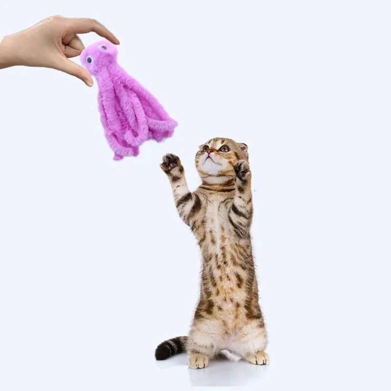 Cute Plush Toy Bite Resistant Teeth Interactive Play Pet Supplies Cat Dog Toys Octopus