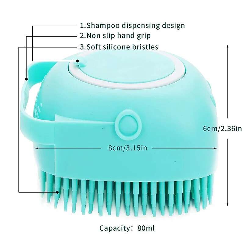 Silicone Cat Shower Pet Shampoo Dispenser Massager Bath Bathroom Puppy Washing Grooming Brush Dog Accessories