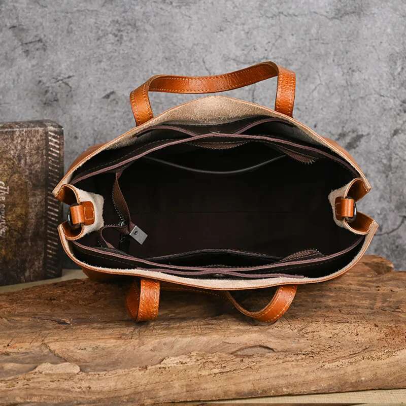 New Genuine Leather Women's Handbag Vintage Cowhide Large Capacity Crossbody Trave Bag Female Solid Shoulder Tote Bags designer handbags