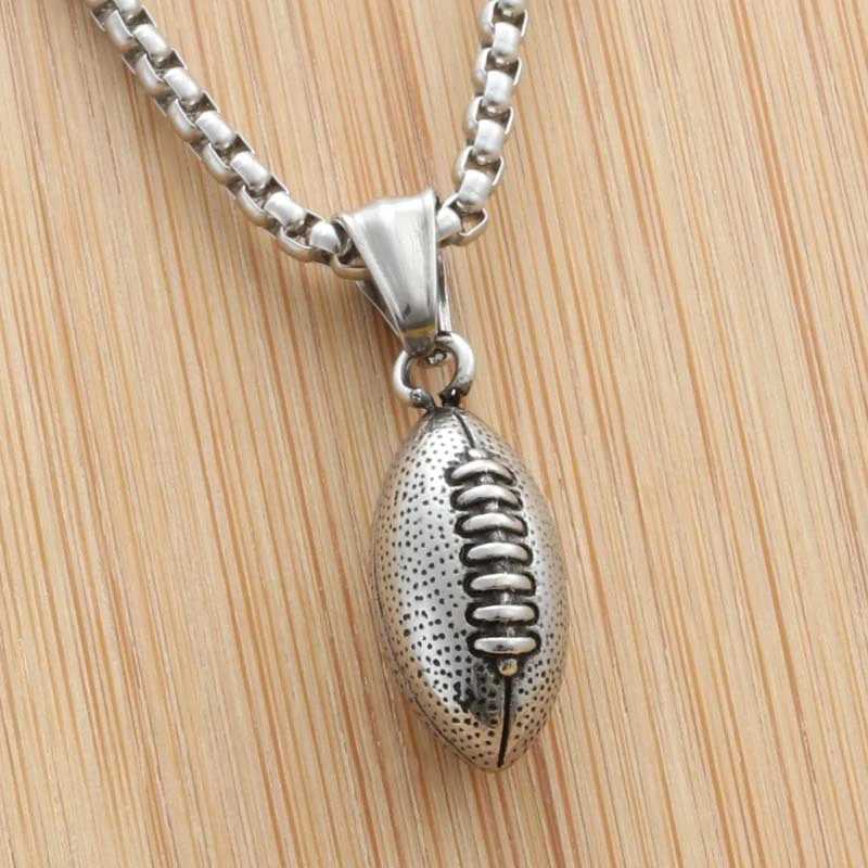 Simple Sports Ball Rugby Long Chain Pendant Necklaces For Men Necklaces For Women Creative Gift Jewelry Making Craft X250224