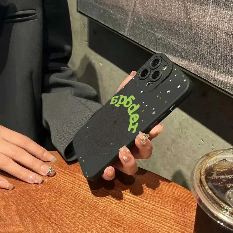 Super Cool Spider Web English Phone Case For iPhone 16 15 14 13 12 11 Pro Max XR XS MAX 7 8 Plus Y2K Silicone Rubber Back Cover X250224
