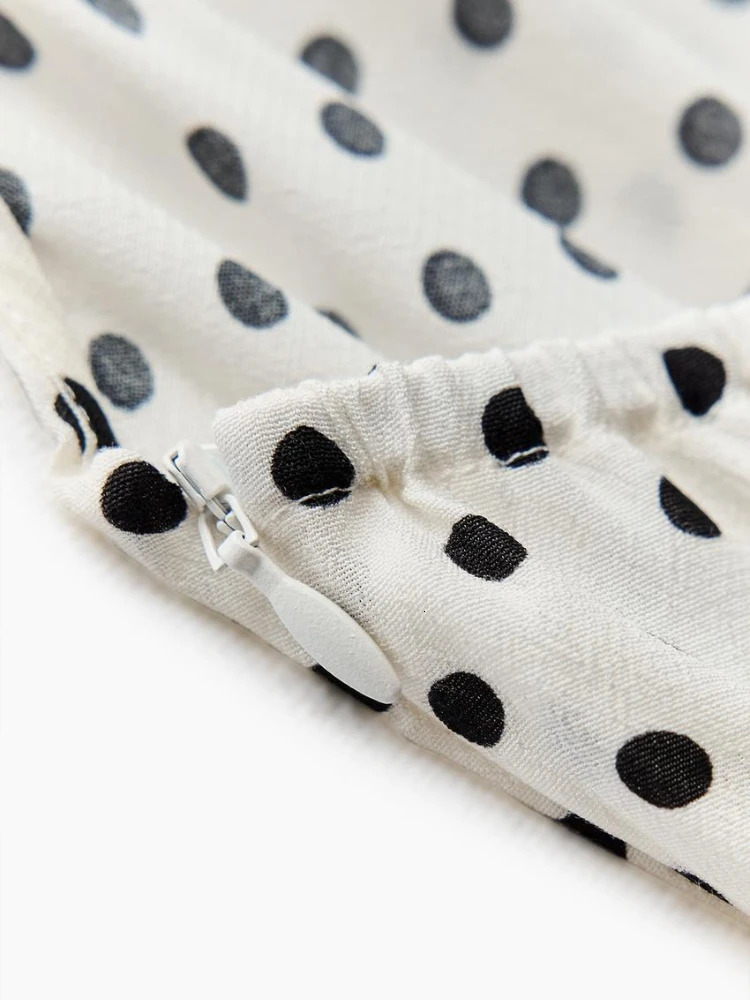 Womens Polka Dot Halter Dress Crossover Halterneck Exposed Shoulders Midi Flared Hem Ties Backless Female 250222