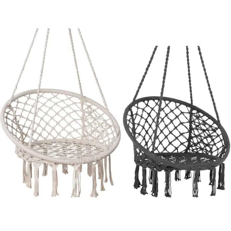 2025 new Outdoor rame Hand Woven Rope Swing Y- Stop Hammock Chair for Home Bedroom Patio Deck Garden Indoor X250224