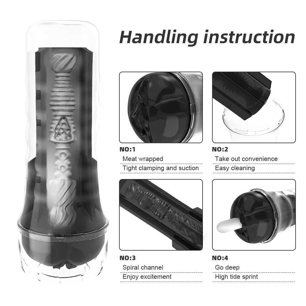 Male Masturbator Soft Silicone Pussy Vaginas Transparent Penis Pump Pocket Masturbation Cup Sex Toys For MenW250224