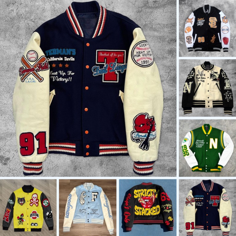 Men Bomber jackets buttons jacket Designer Jacket Woman varsity Long Sleeve Mens Jacket Clothing buttons With Baseball uniform coat