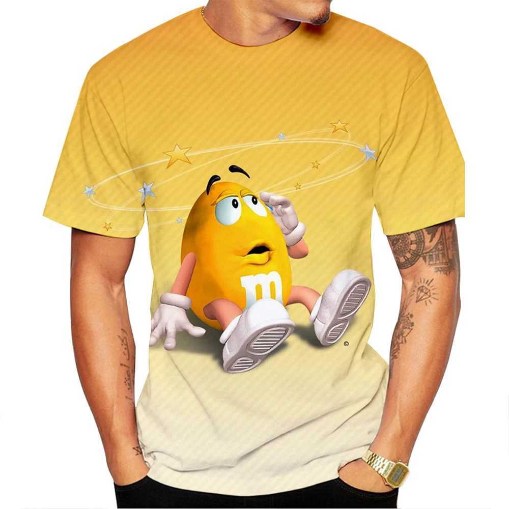 Fun snacks M M beans fashionable and personalized 3D printed mens T-shirt W250224