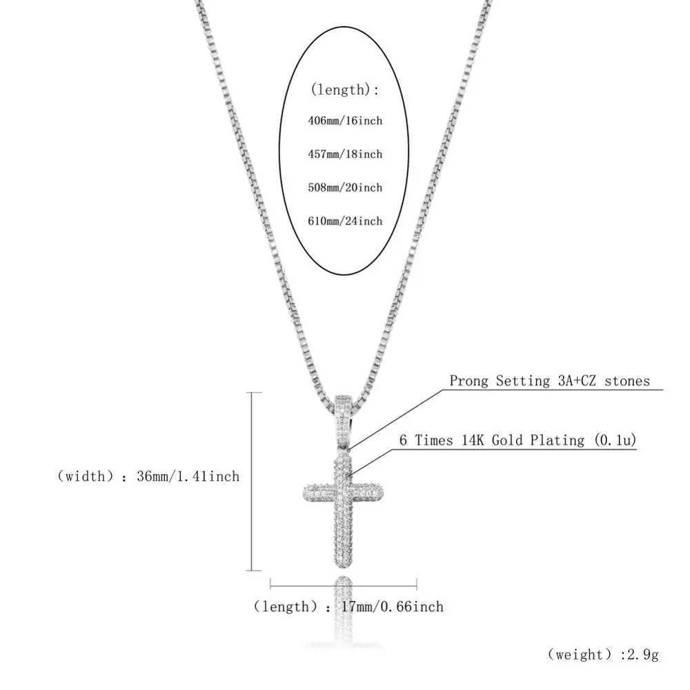 TOPGRILLZ 925 sterling silver zircon cross pendant fashionable hip-hop jewelry X250224