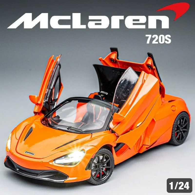 1 24 McLaren 720S Alloy Racing Diecast Metal Sports Car Model Silation Sound and Light Collection Childrens Toy Gift Free shipping