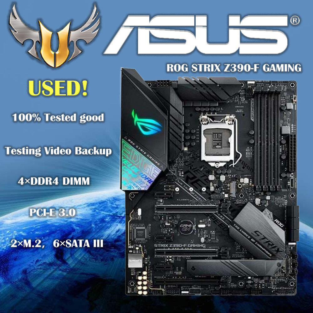 LGA 1151 Asus ROG STRIX Z390-F GAMING Motherboard DDR4 Intel 8th 9th-Gen i9 i7 i5 i3 128GB RGB CrossFireX Z390