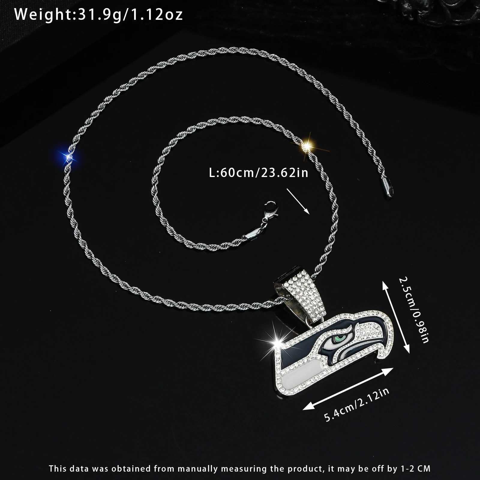 24in Stainless Steel Twist Chain Sea Football Pendant Popar Necklace for Fans X250224
