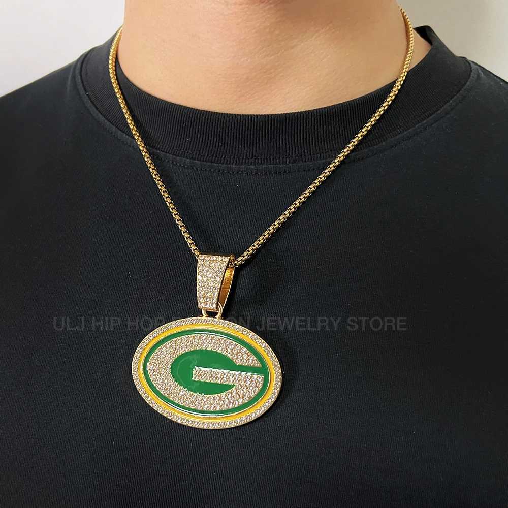 J Hip Hop Round G Letter Chain Necklace with Cuban Mi D Out Sparkling Fashion Cuban Jewelry X250224