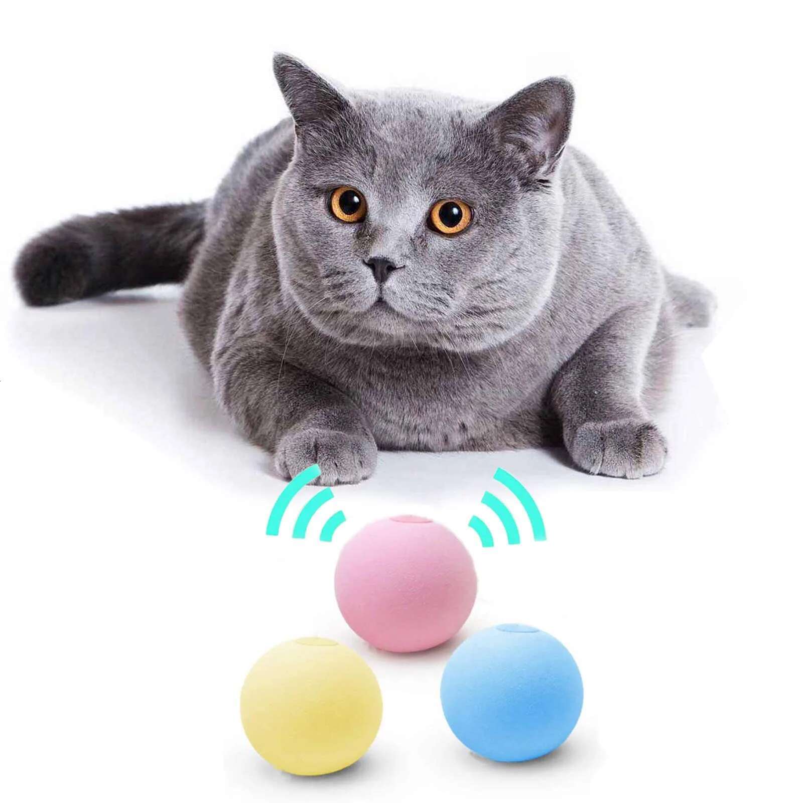 Smart Toys Interactive Plush Electric Caip Training Kitten Touch Sounding Pet Product Squeak Toy Ball Cat Supplie