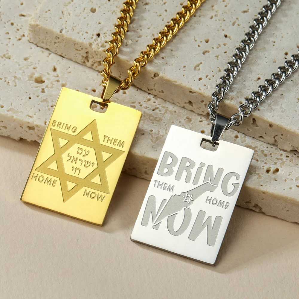 VASSAGO Star of David Necklace Judaic Hebrew Bring Them This Double Sides Carved Pendant Stainless Steel Your Jewelry X250224