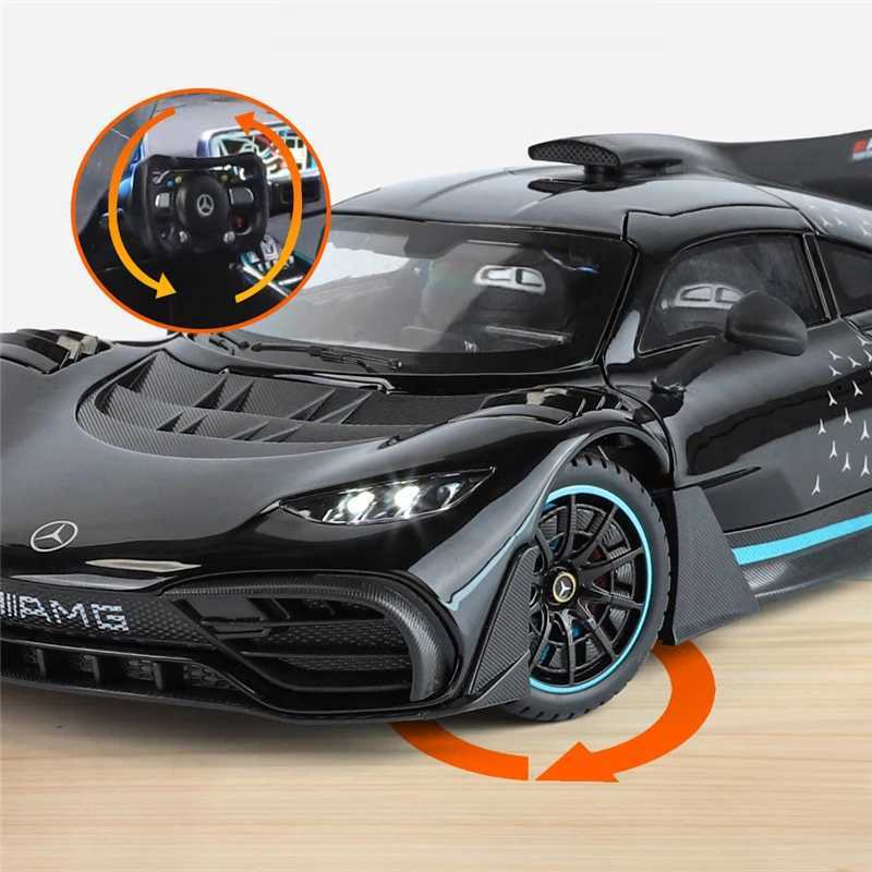 1 18 Benzs One Alloy Sports Car Model Diecasts Metal Concept Racing Vehicles Car Model Sound and Light Simulation Kids Toys Gift Z250224