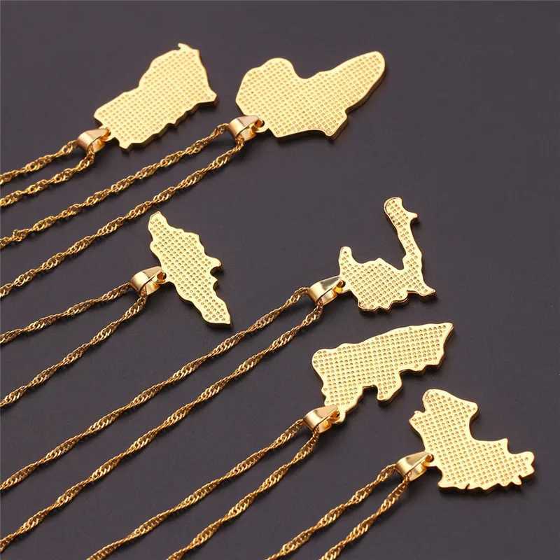 New Fashion Country Map Flag Necklace for Wan Man Liberia Haiti Jamaica Ghana Guinea Alloy Pendant Chain Jewelry X250224