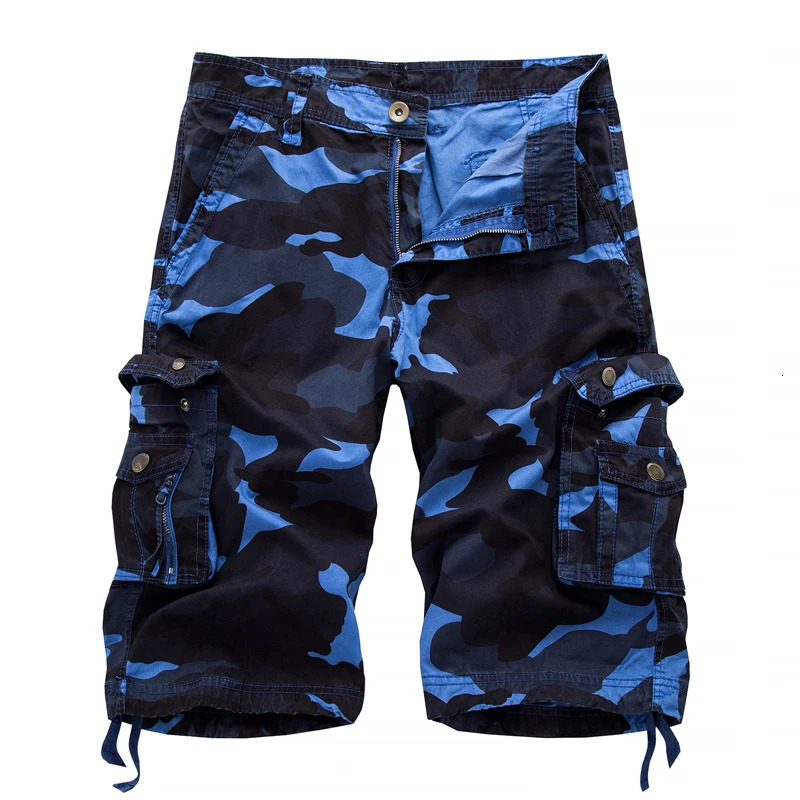 2023 Summer Cargo Shorts Men Camouflage Cotton Casual Knee Length Pants Mens Clothing Comfortable Camo 250214