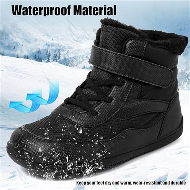 Sneakers Men Fashion Barefoot Boots Winter #DA01 Warm Wide Toe Box Zero Drop Waterproof Non-Slip Snow Boots For Men