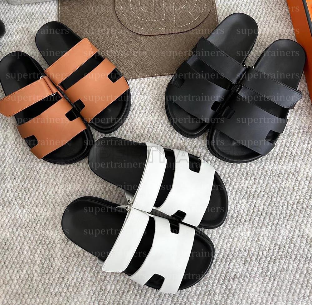 Designer Slippers Chypre slippers Sandal Slides Letter Slip On Leather Slipper for Women and Men Beige White Brown Black Comfortable Suede Natural slippers001