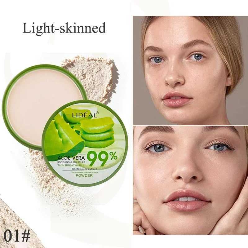 99% Aloe Vera Moisturizer Face Powder Smooth Foundation Pressed Powder Makeup Concealer Pores Cover Whitening Brighten CosmeticsXJ250224