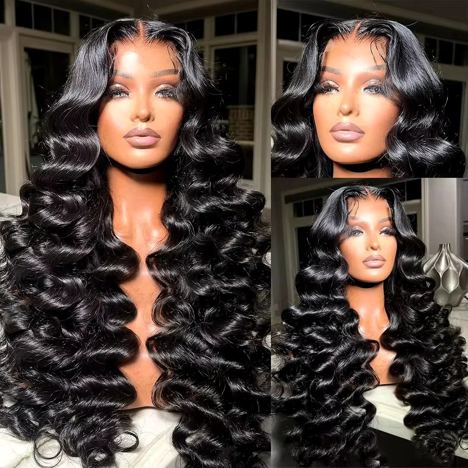 Free shipping 250% Peruvian Hair 30 38 40 Inch 13X6 Deep Hd Frontal Wig Black 13X4 Water Loose Wave Lace Front Wigs Synthetic Preplucked for Women