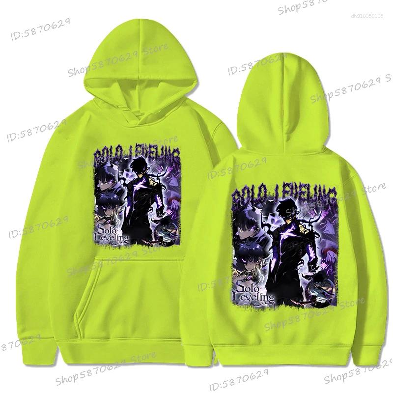 Men's Hoodies Anime Solo Leveling Sung Jin Woo Men Casual Harajuku Streetwear Funny Manga Loose Sweatshirts Fashion Unisex Hooded