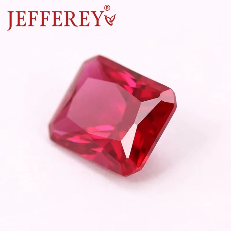 8A Natural Ruby Faceted Octagon Princess Cut Lab Grown Gems 4X6mm-13x18mm Red Loose Stone Gemstone for Jewelry Making 250222