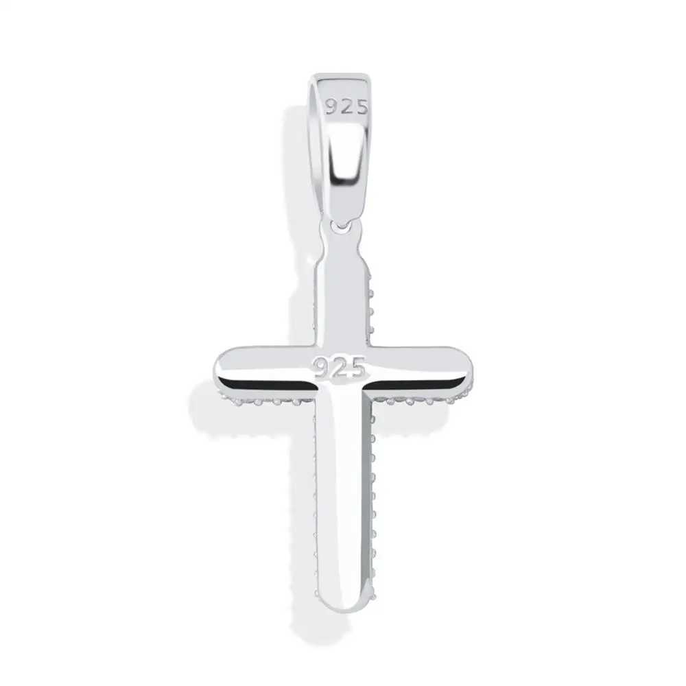 TOPGRILLZ 925 sterling silver zircon cross pendant fashionable hip-hop jewelry X250224