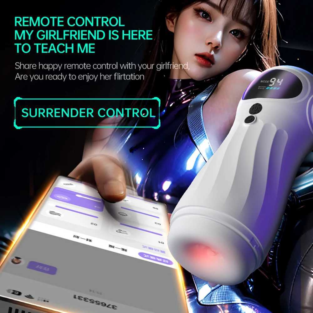 APP Remote Automatic Sucking Male Masturbator Cup Real Vagina Vibration Blowjob Masturbation Heated Sex Manes Toys For ManW250224