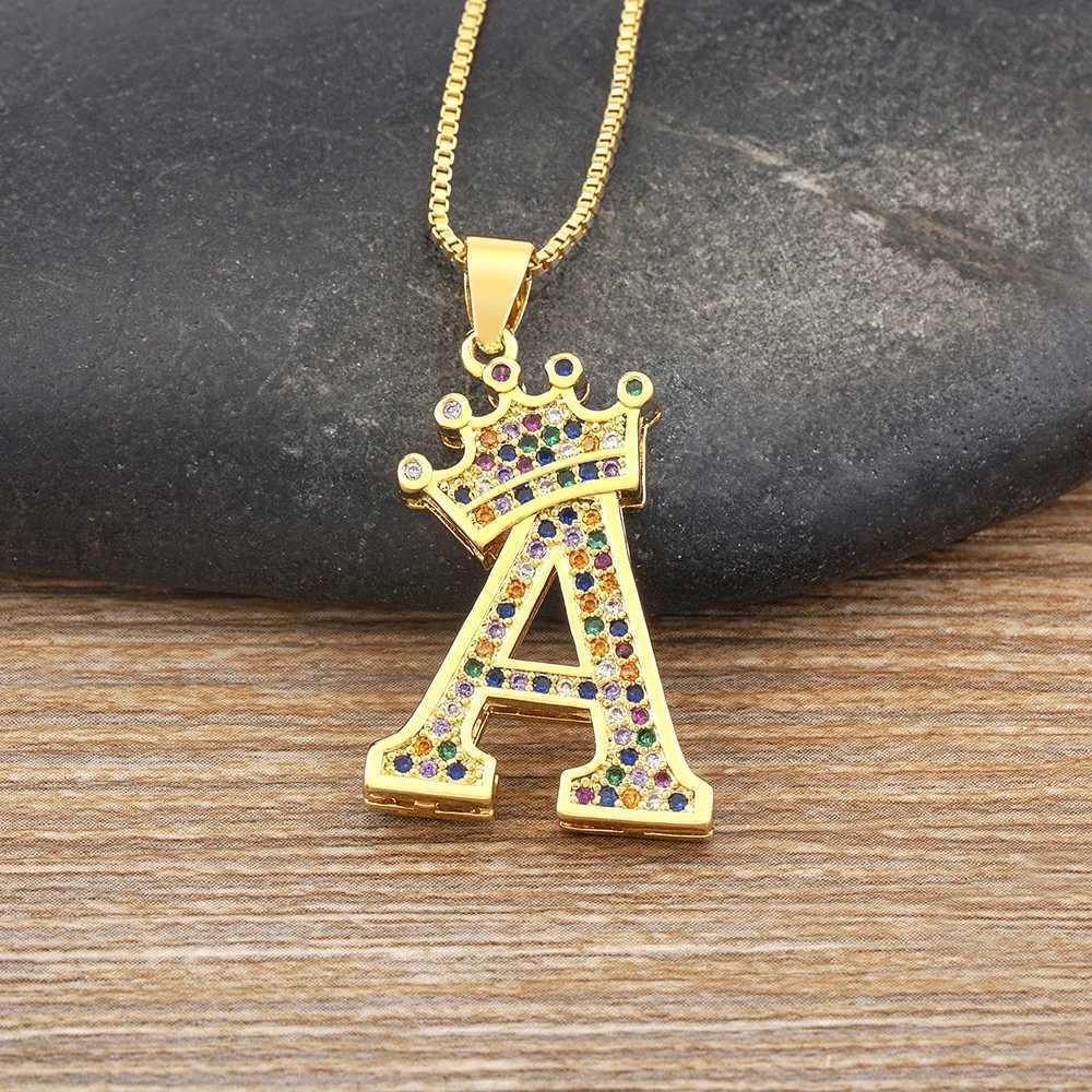 Nidin High Quality 26 A-Z Letters Inlaid Zircon Pendant Necklace Initials Alphabet 3 For Women Jewelry Accessories X250224