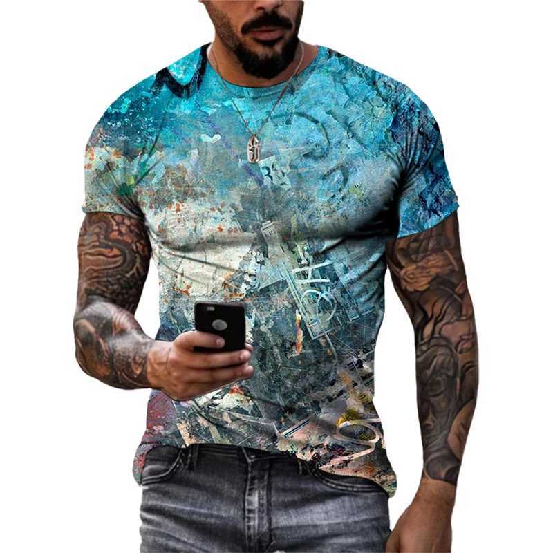 Summer New 3D Printed Graffiti Men T-shirts 2023 Trend Fashion Casual Street Art oversized t shirt Hip Hop harajuku O-neck Tees W250224