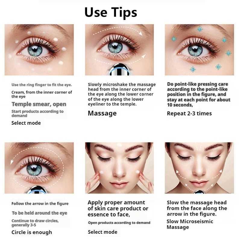 1 set of mini portable vibrating eye beauty pen eye massager eye bag electric eye beauty instrument essential for travelers.XJ250224