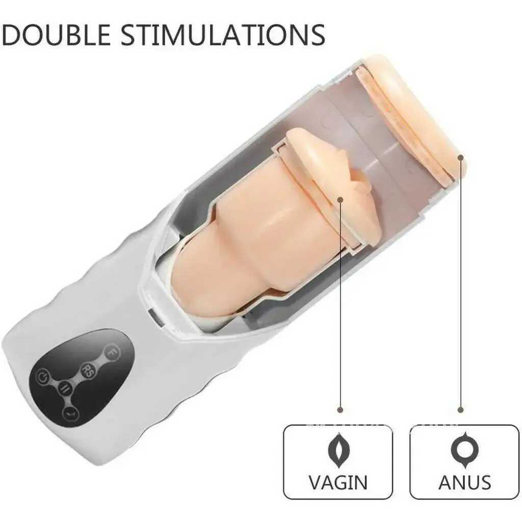 Fully Automatic Male Masturbator Cup Ejaculation Realistic Powerful Auto for Channel Toys Real Vagina Sucking Men Pocket PussyW250224