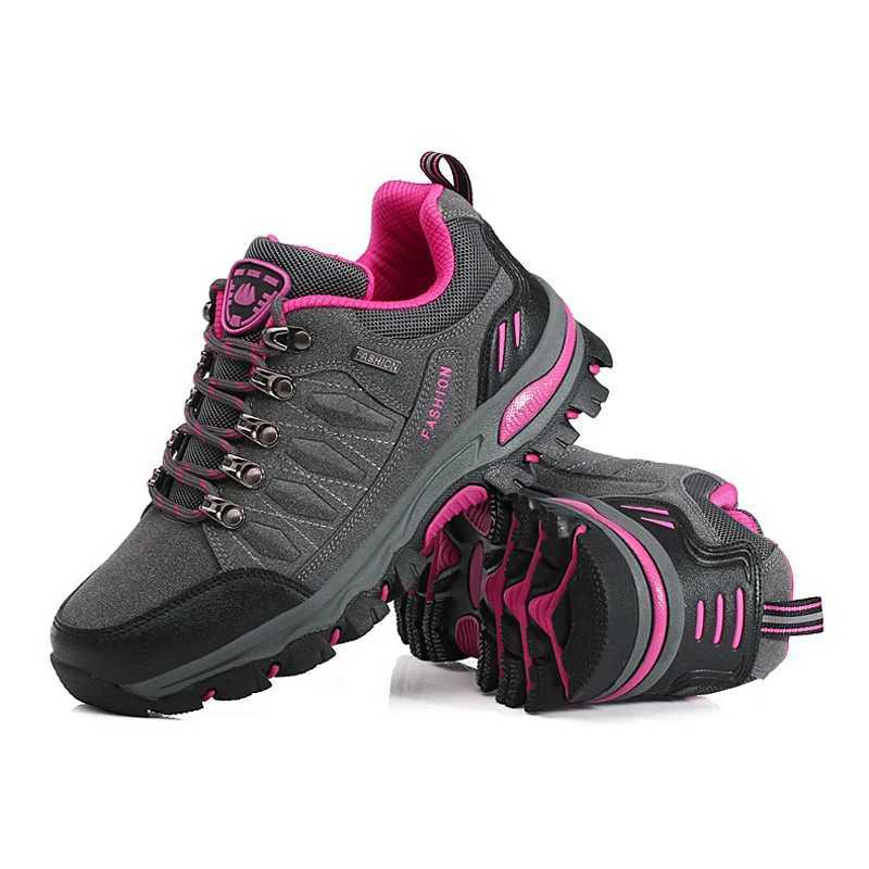 Autumn Spring Women Outdoor Leather Trekking Hiking Shoes Woman Mountain Sneakers Treking Walking Camping Trail ClimbingC250222