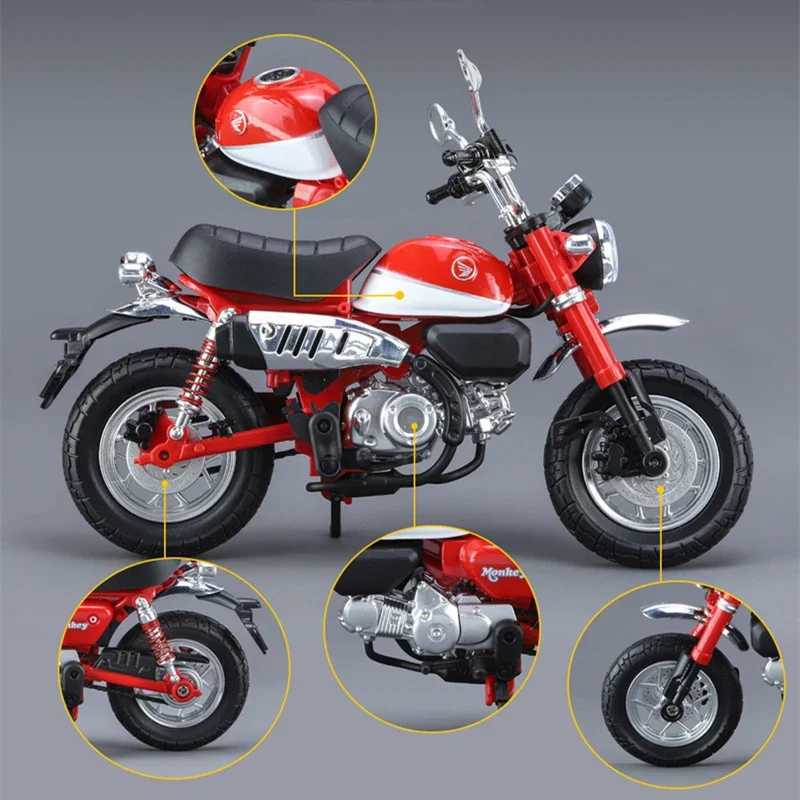 1 12 Honda 125 Alloy Sports Diecast Street Racing Motorcycle Model Silation Sound Light Kids Toys Gift Free shipping