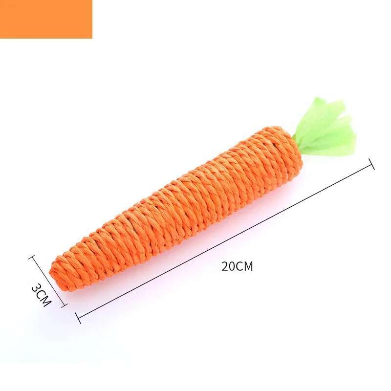 rot Sound Pet Products Bite Resistant Paper Rope Scratcher Clean Teeth Interactive Play Carrot Chew Toy for Cat