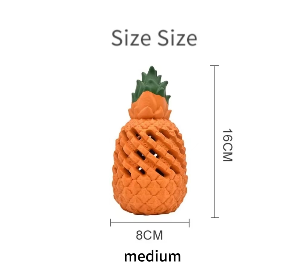 Natural Rubber Pineapple Chewing Toy for Puppies - Long Lasting Teether & Interactive Pet Gift
