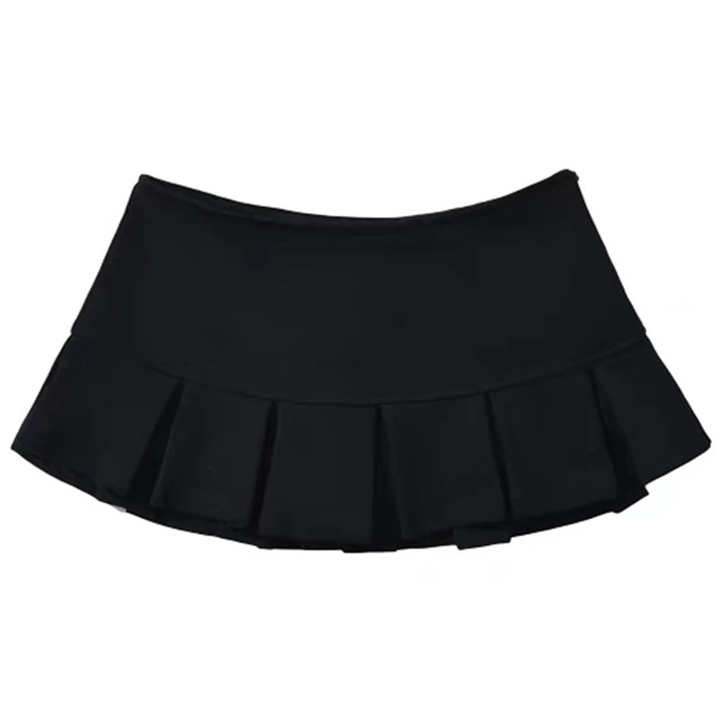 Rimocy Streetwear Y2K Gray Mini Skirts Women 2025 Summer Low Waist Pleated Shorts Skirt Woman Sexy A Line Miniskirt Mujer Faldas 250224