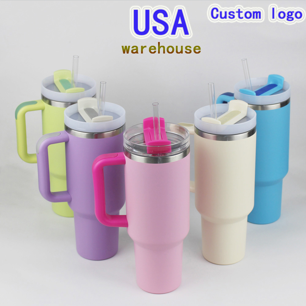 40 oz Tumbler With Handle Insulated Tumblers Lids Straw 40oz Mug Stainless Steel Coffee Termos Cups ready to ship Vacuum Insulated Water Bottles