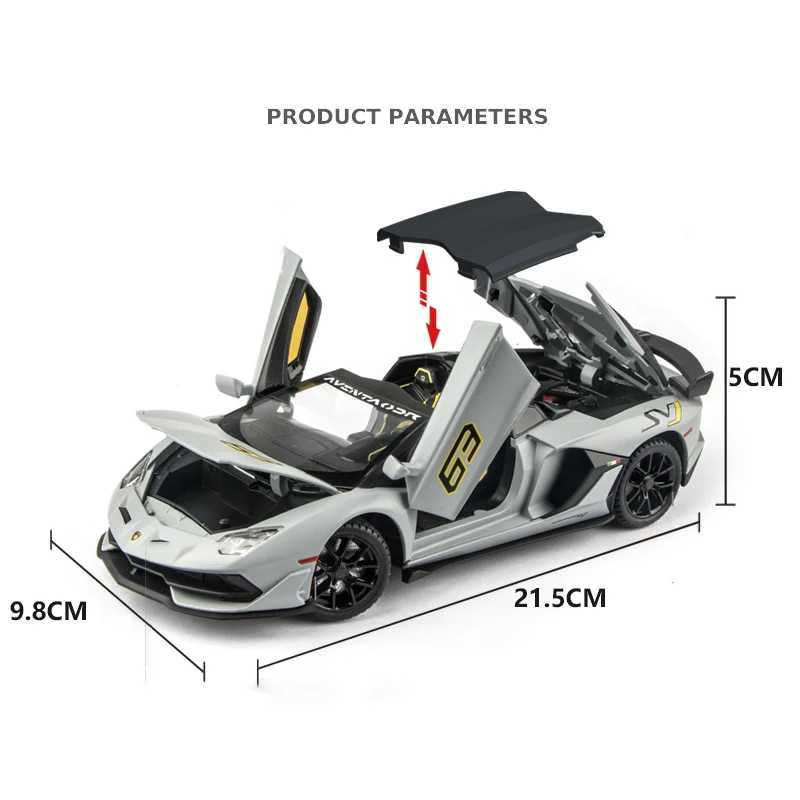 1 24 Lamborghinis Aventador SVJ63 Alloy Model Toy Diecasts Metal Casting Sound and Light Car Toys For Children Vehicle Free shipping