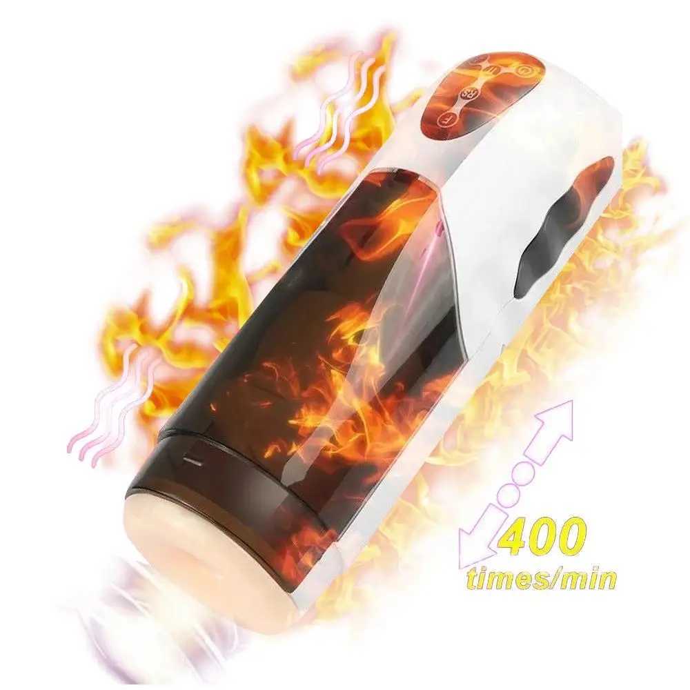 Fully Automatic Male Masturbator Cup Ejaculation Realistic Powerful Auto for Channel Toys Real Vagina Sucking Men Pocket PussyW250224