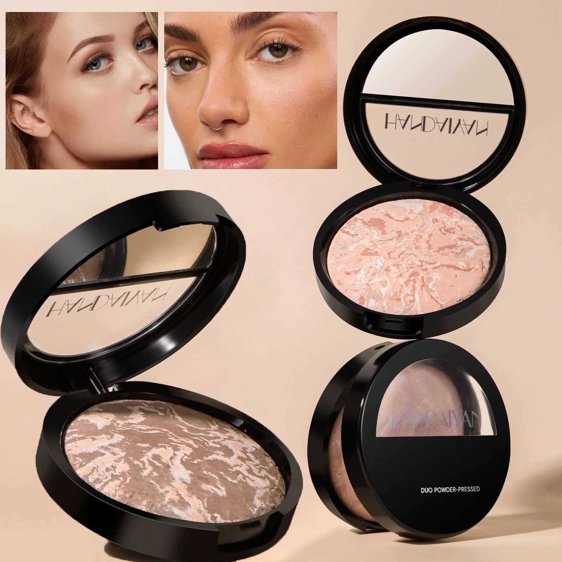 Marble Baking Makeup Set Powder Facial Pressing Powder Professional Oil Control Natural Base Full Coverage Long lasting MakeupXJ250224