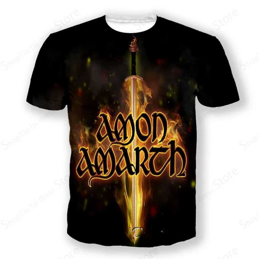 Men Graphic T-shirt Metal Amon Amarth 3d Print Tshirt Men Women Fashion Short Sleeve T-shirt Hip Hop Tops Tees Rock Band T shirt W250224